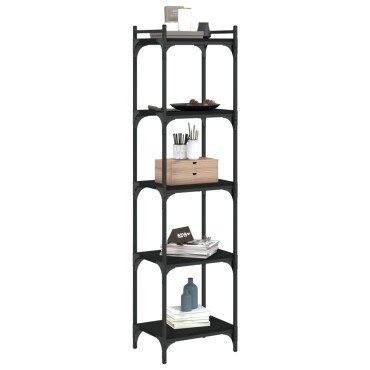 vidaXL Βιβλιοθήκη 5 Επιπέδων Μαύρη 40x30x154cm από Επεξεργ. Ξύλο 1 τεμ.
