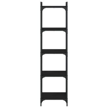 vidaXL Βιβλιοθήκη 5 Επιπέδων Μαύρη 40x30x154cm από Επεξεργ. Ξύλο 1 τεμ.