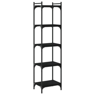 vidaXL Βιβλιοθήκη 5 Επιπέδων Μαύρη 40x30x154cm από Επεξεργ. Ξύλο 1 τεμ.