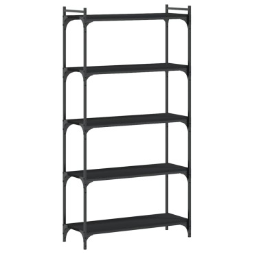 vidaXL Βιβλιοθήκη 5 Επιπέδων Μαύρη 80x30x154cm Επεξεργασμένο Ξύλο 1 τεμ.