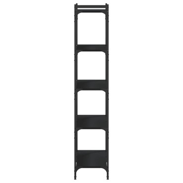 vidaXL Βιβλιοθήκη 5 Επιπέδων Μαύρη 80x30x154cm Επεξεργασμένο Ξύλο 1 τεμ.