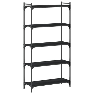 vidaXL Βιβλιοθήκη 5 Επιπέδων Μαύρη 80x30x154cm Επεξεργασμένο Ξύλο 1 τεμ.