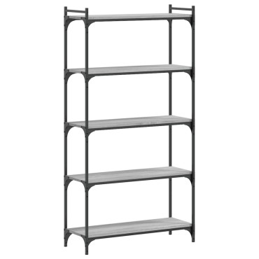 vidaXL Βιβλιοθήκη 5 Επιπέδων Γκρι Sonoma 80x30x154cm Επεξεργ. Ξύλο 1 τεμ.
