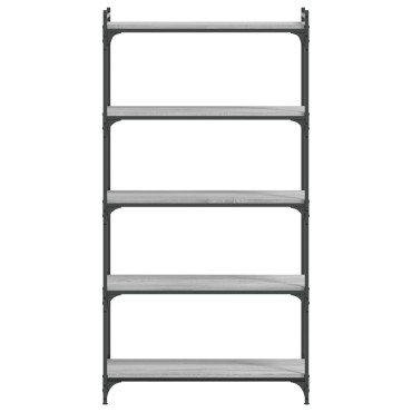 vidaXL Βιβλιοθήκη 5 Επιπέδων Γκρι Sonoma 80x30x154cm Επεξεργ. Ξύλο 1 τεμ.