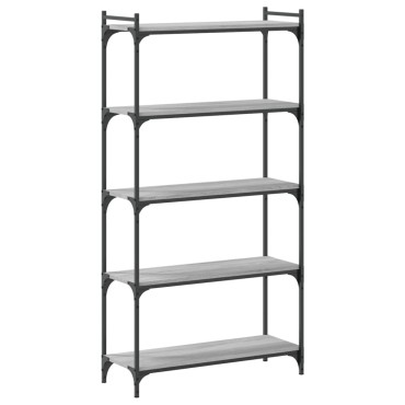 vidaXL Βιβλιοθήκη 5 Επιπέδων Γκρι Sonoma 80x30x154cm Επεξεργ. Ξύλο 1 τεμ.