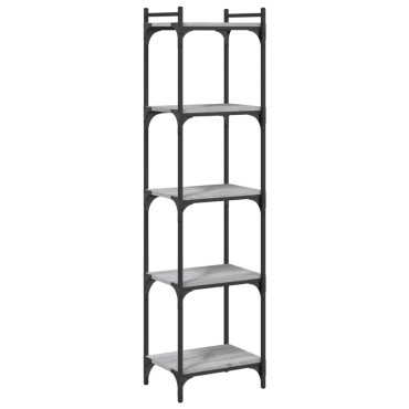 vidaXL Βιβλιοθήκη 5 Επιπέδων Γκρι Sonoma 40x30x154cm Επεξεργ. Ξύλο 1 τεμ.