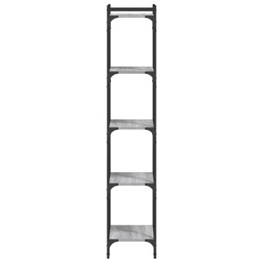 vidaXL Βιβλιοθήκη 5 Επιπέδων Γκρι Sonoma 40x30x154cm Επεξεργ. Ξύλο 1 τεμ.