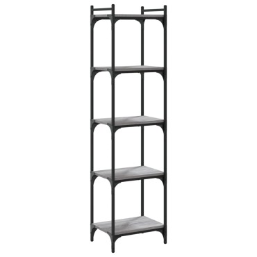 vidaXL Βιβλιοθήκη 5 Επιπέδων Γκρι Sonoma 40x30x154cm Επεξεργ. Ξύλο 1 τεμ.