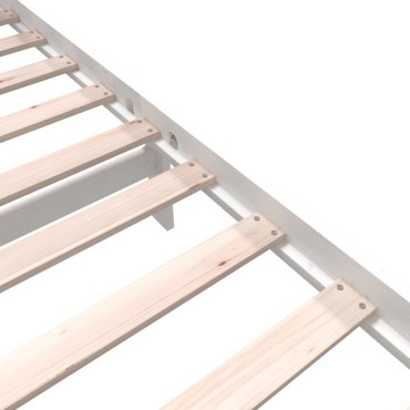 vidaXL Πλαίσιο Κρεβατιού Λευκό 90x190cm Μασίφ Ξύλο Πεύκου Single 1 τεμ. - Μονό