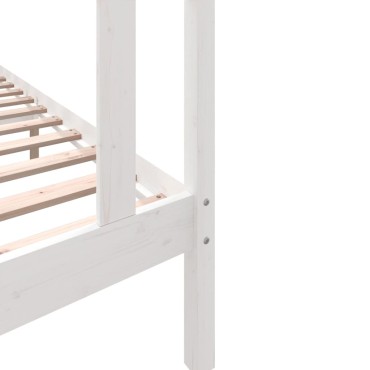 vidaXL Πλαίσιο Κρεβατιού Λευκό 90x190cm Μασίφ Ξύλο Πεύκου Single 1 τεμ. - Μονό