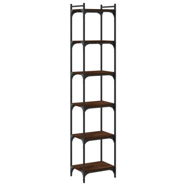 vidaXL Βιβλιοθήκη 6 Επιπέδων Καφέ Δρυς 40x30x188cm Επεξεργ. Ξύλο 1 τεμ.