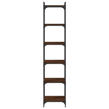 vidaXL Βιβλιοθήκη 6 Επιπέδων Καφέ Δρυς 40x30x188cm Επεξεργ. Ξύλο 1 τεμ.