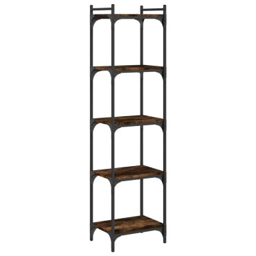 vidaXL Βιβλιοθήκη 5 Επιπέδων Καπνιστή Δρυς 40x30x154cm Επεξεργ. Ξύλο 1 τεμ.