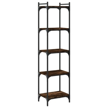 vidaXL Βιβλιοθήκη 5 Επιπέδων Καπνιστή Δρυς 40x30x154cm Επεξεργ. Ξύλο 1 τεμ.