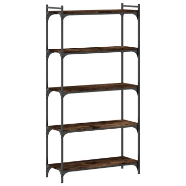 vidaXL Βιβλιοθήκη 5 Επιπέδων Καπνιστή Δρυς 80x30x154cm Επεξεργ. Ξύλο 1 τεμ.