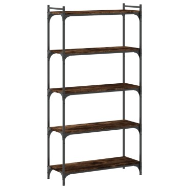 vidaXL Βιβλιοθήκη 5 Επιπέδων Καπνιστή Δρυς 80x30x154cm Επεξεργ. Ξύλο 1 τεμ.