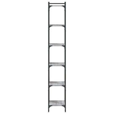 vidaXL Βιβλιοθήκη 6 Επιπέδων Γκρι Sonoma 40x30x188cm Επεξεργ. Ξύλο 1 τεμ.