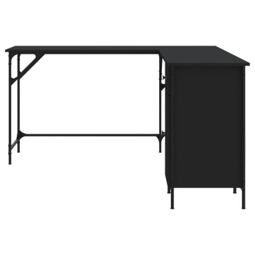 vidaXL Γραφείο Μαύρο 141x141x75cm από Επεξεργασμένο Ξύλο 1 τεμ.