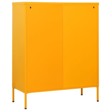 vidaXL Συρταριέρα Μουσταρδί 80x35x101,5cm από Ατσάλι 1 τεμ.