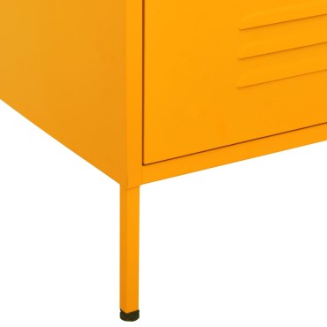 vidaXL Συρταριέρα Μουσταρδί 80x35x101,5cm από Ατσάλι 1 τεμ.