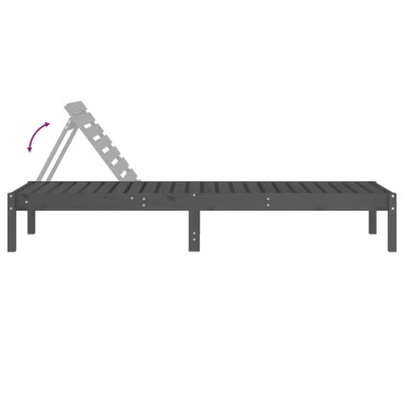 vidaXL Ξαπλώστρες 2 τεμ. Γκρι 199,5x60x74cm Μασίφ Ξύλο Πεύκου