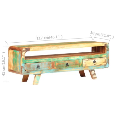 vidaXL Έπιπλο Τηλεόρασης 117x30x41cm από Μασίφ Ανακυκλωμένο Ξύλο