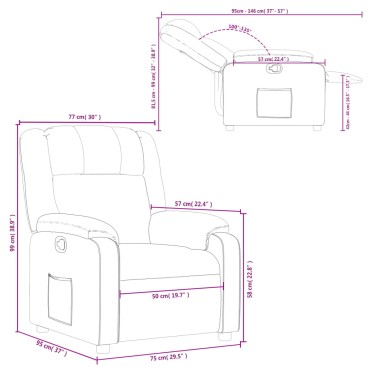 vidaXL Πολυθρόνα Ανακλινόμενη Taupe Υφασμάτινη 77x95x99cm 1 τεμ.