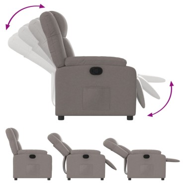 vidaXL Πολυθρόνα Ανακλινόμενη Taupe Υφασμάτινη 77x95x99cm 1 τεμ.