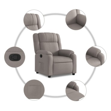 vidaXL Πολυθρόνα Ανακλινόμενη Taupe Υφασμάτινη 77x95x99cm 1 τεμ.