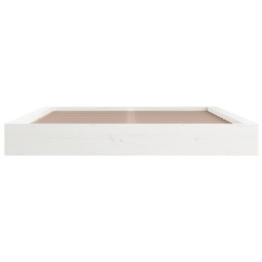 vidaXL Πλαίσιο Κρεβατιού Λευκό 140x200cm από Μασίφ Ξύλο 1 τεμ. - Διπλό