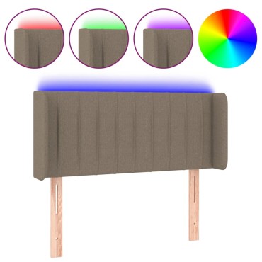 vidaXL Κεφαλάρι Κρεβατιού LED Taupe 93x16x78/88cm Υφασμάτινο 1 τεμ.