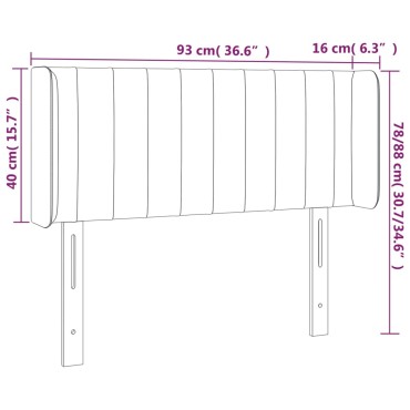 vidaXL Κεφαλάρι Κρεβατιού LED Taupe 93x16x78/88cm Υφασμάτινο 1 τεμ.