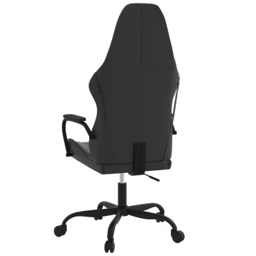 vidaXL Καρέκλα Gaming Μασάζ Μαύρο/Γκρι από Συνθετικό Δέρμα 54x61,5x(118,5-128)cm 1 τεμ.