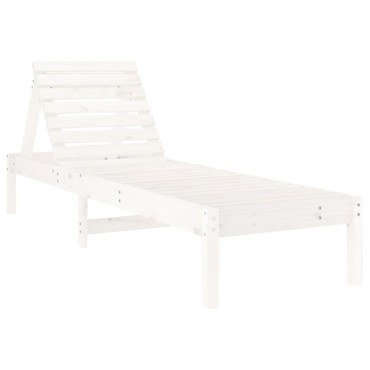 vidaXL Ξαπλώστρες 2 τεμ. Λευκές 199,5x60x74cm από Μασίφ Ξύλο Πεύκου