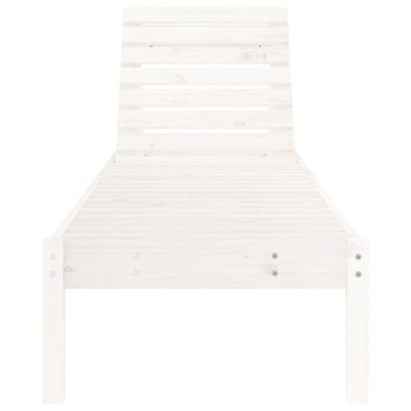 vidaXL Ξαπλώστρες 2 τεμ. Λευκές 199,5x60x74cm από Μασίφ Ξύλο Πεύκου