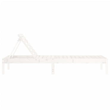 vidaXL Ξαπλώστρες 2 τεμ. Λευκές 199,5x60x74cm από Μασίφ Ξύλο Πεύκου