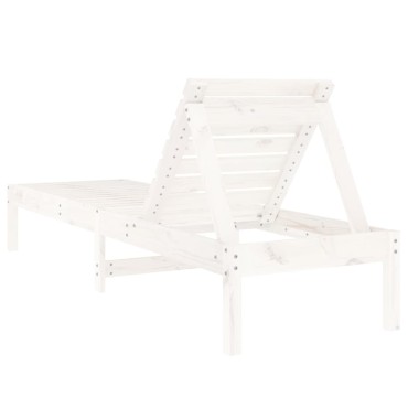 vidaXL Ξαπλώστρες 2 τεμ. Λευκές 199,5x60x74cm από Μασίφ Ξύλο Πεύκου