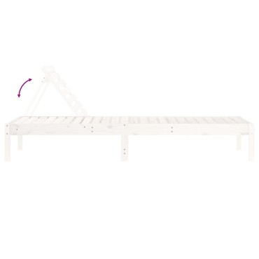 vidaXL Ξαπλώστρες 2 τεμ. Λευκές 199,5x60x74cm από Μασίφ Ξύλο Πεύκου