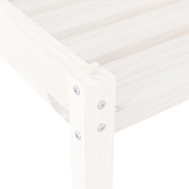 vidaXL Ξαπλώστρες 2 τεμ. Λευκές 199,5x60x74cm από Μασίφ Ξύλο Πεύκου