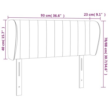vidaXL Κεφαλάρι με Πτερύγια Κρεμ 93x23x78/88cm Υφασμάτινο 1 τεμ.