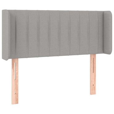 vidaXL Κεφαλάρι με Πτερύγια Ανοιχτό Γκρι 93x16x78/88cm Υφασμάτινο 1 τεμ.