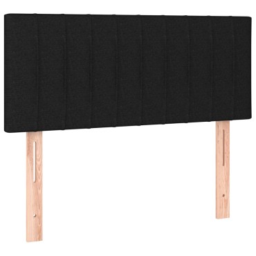 vidaXL Κρεβάτι Boxspring με Στρώμα Μαύρο 90x190 εκ.Υφασμάτινο
