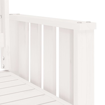 vidaXL Πάγκος Κήπου με Τραπέζι Διθέσ. Λευκός 203,5x44x45cm Μασίφ Πεύκο