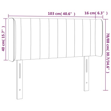 vidaXL Κεφαλάρι Κρεβατιού LED Taupe 103x16x78/88cm Υφασμάτινο 1 τεμ.