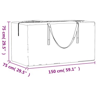 vidaXL Τσάντα Αποθ. Χριστουγ. Δέντρου Μαύρη 150x75x75cm Πολυαιθ/νιο