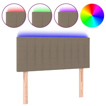 vidaXL Κεφαλάρι Κρεβατιού LED Taupe 100x5x78/88cm Υφασμάτινο 1 τεμ.