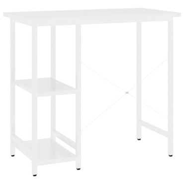 vidaXL Γραφείο Υπολογιστή Λευκό 80x40x72cm από MDF και Μέταλλο 1 τεμ.