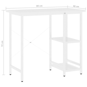 vidaXL Γραφείο Υπολογιστή Λευκό 80x40x72cm από MDF και Μέταλλο 1 τεμ.