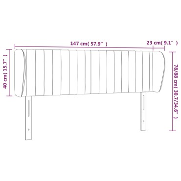 vidaXL Κεφαλάρι με Πτερύγια Taupe 147x23x78/88cm Υφασμάτινο 1 τεμ.