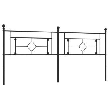vidaXL Κεφαλάρι Μαύρο Μεταλλικό 198x3x97cm 1 τεμ.